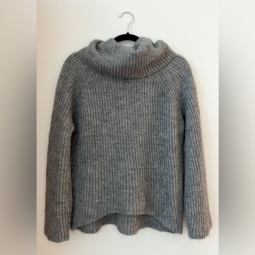 J. Crew Gray Cowl Neck Sweater